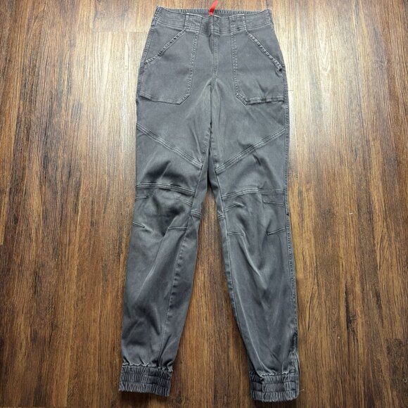 Spanx Cargo Jogger Pants Twill Washed Black Women’s Size Small - Picture 1 of 11